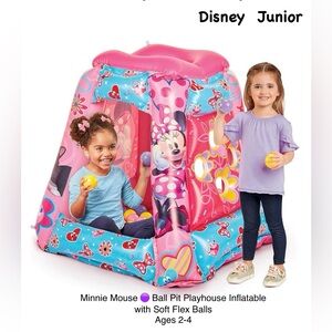 Minnie Mouse 🟣 Ball Pit Playhouse Inflatable with Soft Flex Balls, Ages 2-4